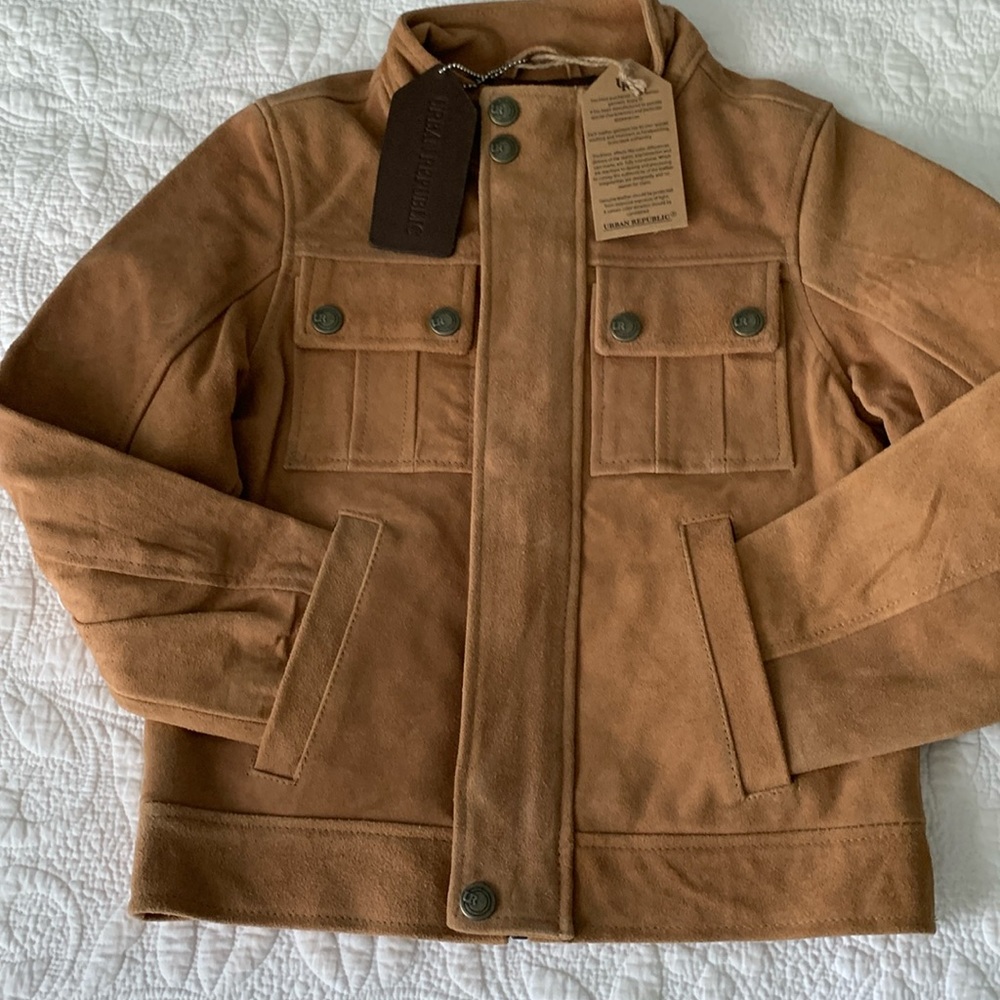 Urban Republic Boys Tan Suede Jacket Sz 7